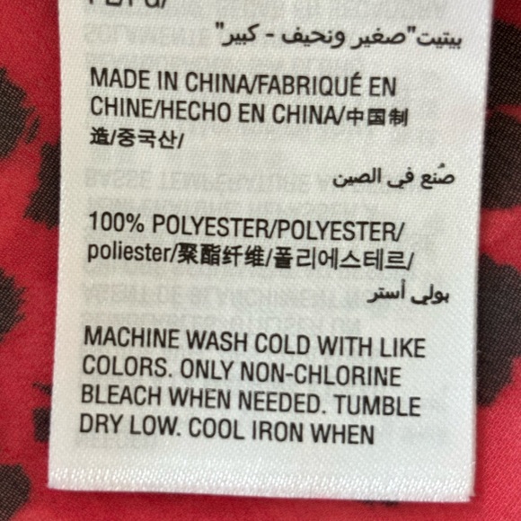 INC Long Sleeve Red & Black Animal Print Button Down Shirt—EUC--Sz PL - Picture 11 of 12